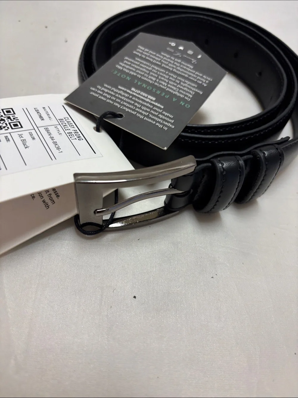 Men’s Go Places Buckle Black Leather Belt Size 36” NWT